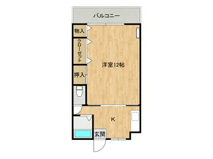 松成ハイツ(1K/3階)の間取り写真