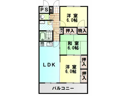 アビリティ琴芝(3LDK/3階)の間取り写真