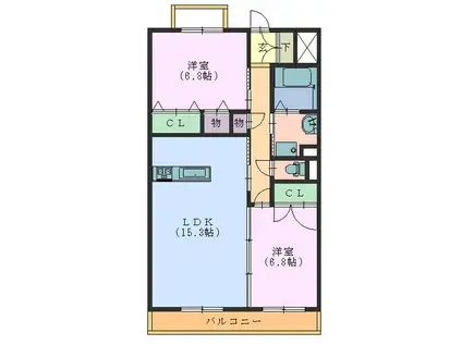 FROLIGO (2LDK/6階)の間取り写真