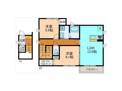 北陸鉄道石川線 四十万駅 徒歩13分 2階建 築11年(2LDK/2階)の間取り写真