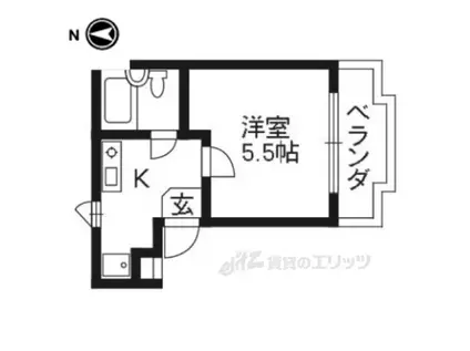 シャトレー藤井(1K/3階)の間取り写真