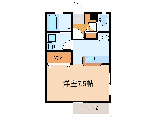 セリジェ(1K/1階)の間取り写真