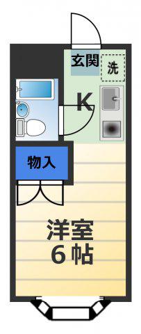 ゆりかごハイツ(ワンルーム/3階)の間取り写真