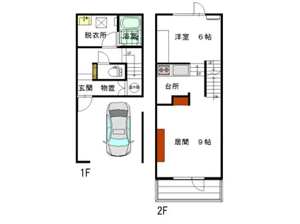 T.M.S(1LDK/1階)の間取り写真