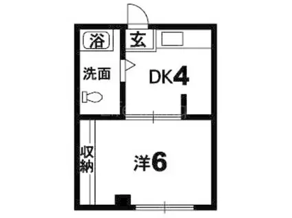竹内ビル(1K/4階)の間取り写真