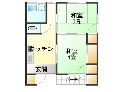 すみれアパート(2K/2階)の間取り写真