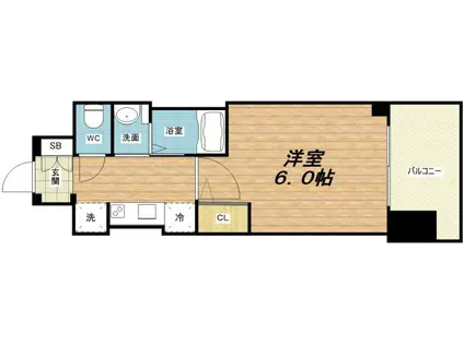 エステムコート難波サウスプレイスVIIIハイド(1K/9階)の間取り写真