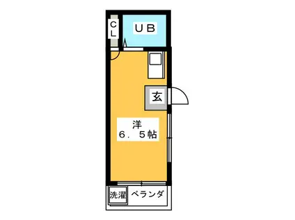 坪川ハイツ(ワンルーム/2階)の間取り写真