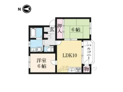 長浜ミラクルステアーズ(2LDK/2階)の間取り写真