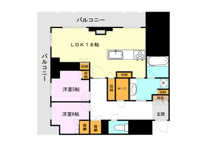 ザ・熊本タワー(2LDK/12階)の間取り写真