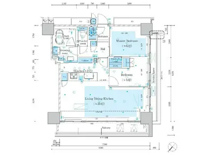 MID TOWER GRAND(2LDK/29階)の間取り写真