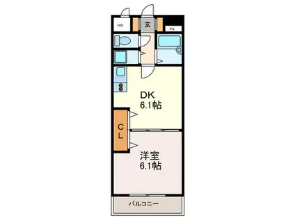 FR六本松(1DK/11階)の間取り写真