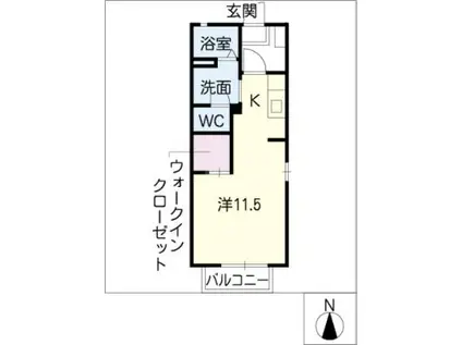 プチメゾンクレール(ワンルーム/2階)の間取り写真