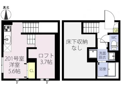 RIZEST 310STYLE 川口(ワンルーム/2階)の間取り写真