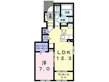 ブリック ファインIII(1LDK/1階)の間取り写真