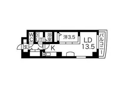 ライジング泉コートII(1LDK/8階)の間取り写真