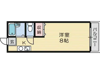 宮元七番館(1K/4階)の間取り写真