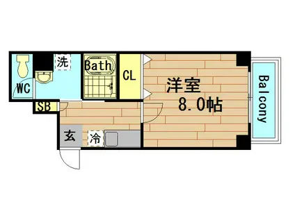 J AWAZA(1K/4階)の間取り写真