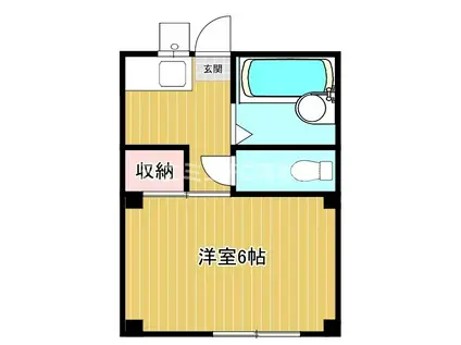 コスモハイツ八百富(1K/2階)の間取り写真