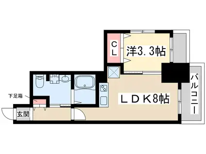 ケイズスクエア江坂(1LDK/7階)の間取り写真