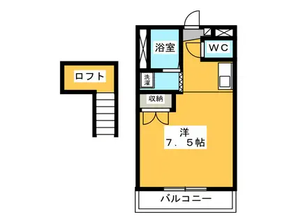 カレッジタウンアミノ(ワンルーム/3階)の間取り写真