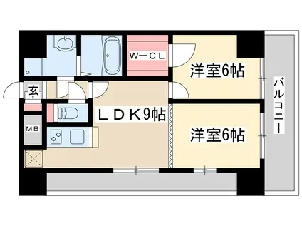 ノルデンタワー新大阪(2LDK/19階)の間取り写真