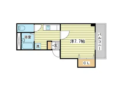 クレアトゥールOTSUKA(1K/3階)の間取り写真