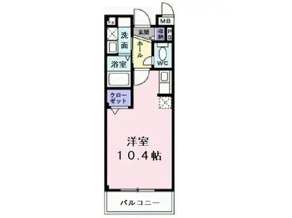 インヴィテ・ボヌ-ルI番館(ワンルーム/1階)の間取り写真