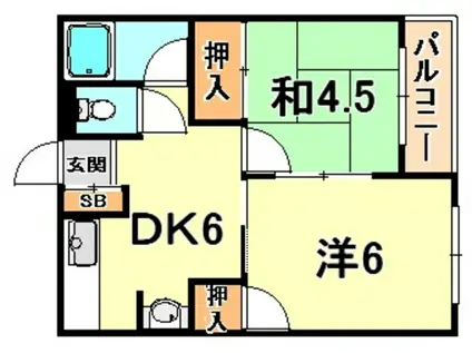 マツヤパークマンション(2DK/3階)の間取り写真