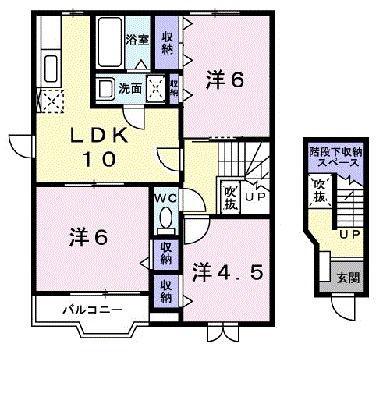 ロータス・高田A(3LDK/2階)の間取り写真