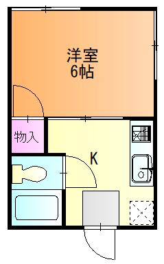 カズハイツ(1K/1階)の間取り写真