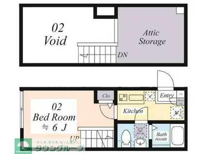 L ETE ELEGANCEII(1K/1階)の間取り写真