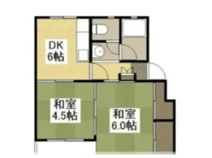 コンフォート瀬戸(2DK/1階)の間取り写真