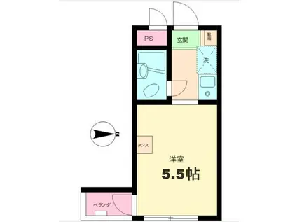フラットミワ(1K/2階)の間取り写真