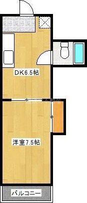 グリーンハイツオオバ(1DK/4階)の間取り写真