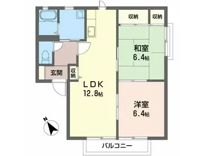 サンハイムIII(2LDK/2階)の間取り写真