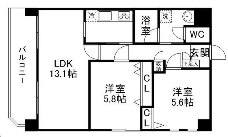クレアシオン目黒不動前 5階階 間取り