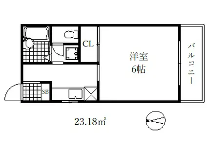 リバーサイド山手A棟(1K/2階)の間取り写真
