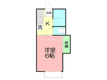 第一コーポ萩山(1K/2階)の間取り写真