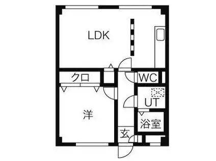 プロミネント石薬師(1LDK/2階)の間取り写真