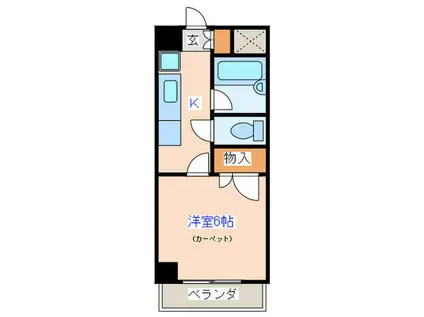 ダイアパレスリバーサイド八幡(1K/5階)の間取り写真