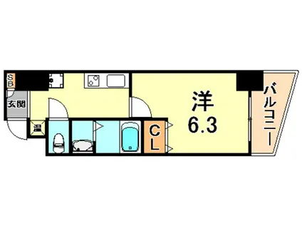 グルーブ神戸ハーバーアリーナ(1K/7階)の間取り写真