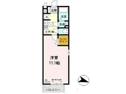 セジュール西岡本(1K/1階)の間取り写真