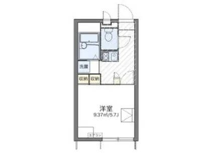 レオパレスアルカネット(1K/1階)の間取り写真