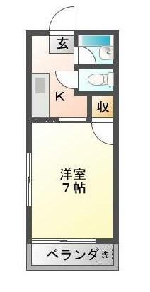 アネックス22(1K/2階)の間取り写真