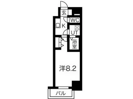 ファーストステージ神戸ハーバーランド(1K/8階)の間取り写真