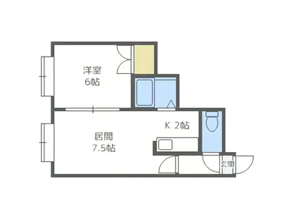 セピア澄川(1LDK/3階)の間取り写真