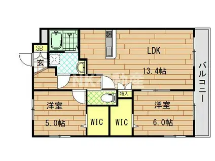 ジュフレールプレミア(2LDK/2階)の間取り写真