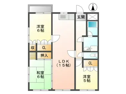 ベーシック中日(3LDK/6階)の間取り写真