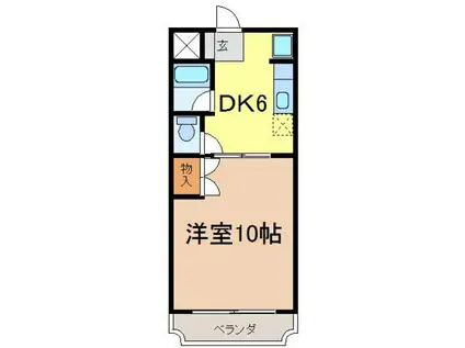カーサカジマI(1DK/4階)の間取り写真